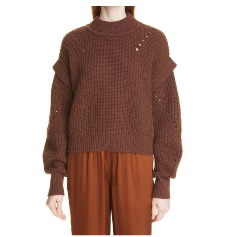 La Ligne ARMHOLE RIB TRIM WOOL & CASHMERE SWEATER